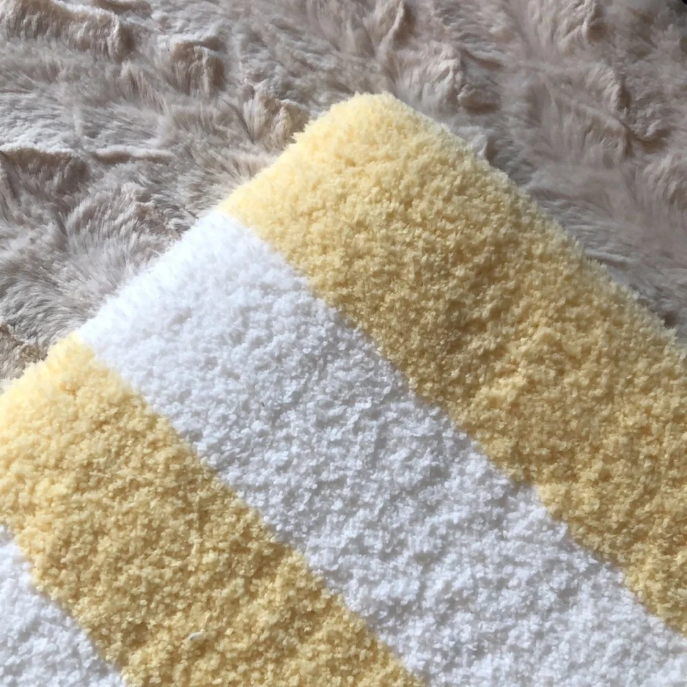 kate spade Yellow and White Striped Bath Rug
